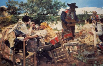 Scène valencienne peintre Joaquin Sorolla Peinture à l'huile